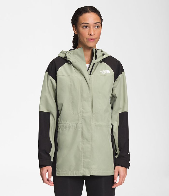 The North Face Μπουφαν Βροχής Πρασινο Γυναικεια 2000 Mountain - Greece 4709SMDIV